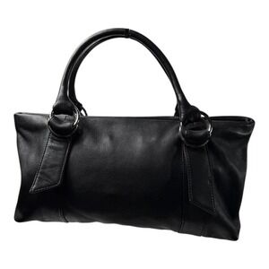 Express Design Studio Black Leather Shoulder Bag‎